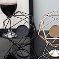 Miniatyrbild 2 av 5: Geometrisk Tealight-hållare, Geometrisk Ljusstake för Bröllop Jul Hembordsdekorationer, Svart
