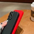 Miniatyrbild 4 av 4: Solid Color Liquid Silicone MagSafe Magnetic Phone Case Black Black For iPhone 15 Pro Max