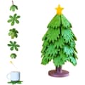 Christmas Tree Coasters and Star Trivet for Hot Dishes or Drinks, Interlocking Plastic Trivet Set in the Shape of a Tree
