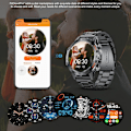 Miniatyrbild 3 av 5: Xiaomi Android Smartwatch för män - Taktisk militär Bluetooth-samtal blodtrycksgåva