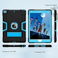 Miniatyrbild 7 av 7: Cantis- case för ipad 9:e generationen/iPad 8:e generationen/iPad 7:e generationen, tunt, kraftigt stötsäkert, robust case med inbyggt A1-black+blue