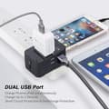 Miniatyrbillede 5 af 5: Universal rejseadapter med dobbelt USB 2.1A-udtag og multifunktionsstikkonverter Hvid White