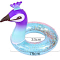 Miniatyrbild 2 av 5: Simring Pool Float, Flamingo-formad uppblåsbar pool Float med glitter, uppblåsbar fritidsflotte Tub Simring Sommar Barn Poolleksaker