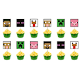 Miniatyrbild 3 av 3: 22-delade vattenmelon pojke dekorationer, födelsedagstårta toppers, cupcake insatser, bakade dessertflaggor för temafester F F