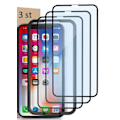 Miniatyrbild 1 av 6: 3 st  Heltäckande Härdad  för Iphone11 svart Black