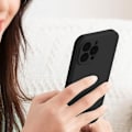 Miniatyrbild 5 av 5: iPhone 15 Pro Max Gummibelagd Mattsvart Skal Kameraskydd Liquid