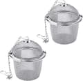 Tea Infuser with Extended Chain for Brewing Herbal Tea Flavors - 2-Pack, Stainless Steel, 304 Grade [YJD]