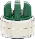 Kitchen Knife Sharpener with Suction Cup Base - Hands-Free Foldable Multi-Sharpener for Chef Knives, Meat Cleavers, Fruit Knives, and Scissors (Green)