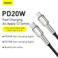 Miniatyrbild 7 av 9: Baseus Cafule USB-C till Lightning datakabel, PD, 20W, 2m, svart