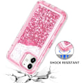 Miniatyrbild 4 av 5: Skyddande fodral för iPhone 11 Glitter, flytande Bling kvicksand 3 i 1 hybrid stöttålig stöttålig hård stötfångare mjukt genomskinligt gummiskydd