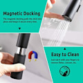 Miniatyrbild 3 av 5: Köksblandare, köksblandare med utdragbar spray 360° svängbar enhandsblandare, köksblandare hög båge flexibel pip