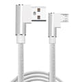 Flätad 2.4A-kabel - 3 meter lång Micro-USB! Silver en storlek silver silver Micro-USB