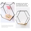 Miniatyrbild 3 av 5: Hexagonala väggshyllor Set om 3, Järnväggshylla, Metallförvaringshyllor för kök, badrum, vardagsrum sovrumskontor, Flytande metallhylla