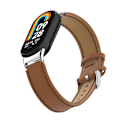 Miniatyrbild 4 av 6: Xiaomi Smart Band 9/8 Armband Äkta Läder Litchi Brun