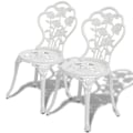 Miniatyrbild 4 av 9: vidaXL Bistroset tre delar gjuten aluminium vit Vit