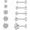 Miniatyrbild 1 av 5: Cubic Zirconia Hypoallergena örhängen för kvinnor Män Flickor Statement Brosk Mode Kirurgiskt stål Helix örhängen 5 par
