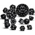 15 Piece Complete Polyhedral DND Dice Set D3-D100 Spherical-FQ-