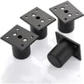 Adjustable Furniture Legs Bed Leg Risers (Black, H 50mm)