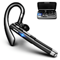 Miniatyrbild 1 av 5: Bluetooth-headset med mikrofon, Bluetooth 5.1, CVC 8.0 Dual Mic, med LED-laddningsfodral, HD handsfree-funktion, två anslutna enheter för iOS och