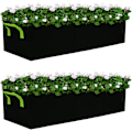 Miniatyrbild 1 av 5: Växtväxtsäckar, upphöjda planteringsbäddar i tyg, rektangulär odlingssäck, för utomhusgrönsaker, växter green black
