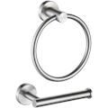 Miniatyrbild 1 av 5: Toalettpappershållare och handduksring Handdukshållare Badrumshårdvara Set 2 st Toalettpappersrulle Handduksring Robust väggmontering