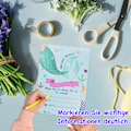 Miniatyrbild 4 av 5: VULAVA 12x glitter INBJUDNINGSKORT för fester och barnfödelsedagar - färgglad sjöjungfrudesign är INBJUDAN för flickor pojkar barn för