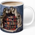 Library Shelf Shaped Mug Perfect for Book Lovers Unique Ceramic Cup Dishwasher and Microwave Safe 325 ml.