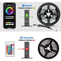 Miniatyrbild 3 av 5: Super Bright 3M LED Strip [App Smart Control], Multicolor Bluetooth 5050 RGB LED Strip, Musik/Voice Sync Färgändring för hembelysning, fest