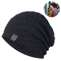 Miniatyrbild 1 av 5: Slarvig mössa, vinterhattar för killar Coola mössor Herrar Fodrade stickade varma tjocka Skully Strumphätta grå