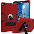 Miniatyrbild 1 av 7: Cantis- case för ipad 9:e generationen/iPad 8:e generationen/iPad 7:e generationen, tunt, kraftigt stötsäkert, robust case med inbyggt Red+Black Red+Black
