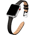 Miniatyrbild 1 av 5: Smalt läderarmband kompatibelt med Apple Watch Band 38 mm Svart med roséguld Black with Rose Gold 38mm/40mm/41mm Black with Rose Gold 38mm/40mm/41mm