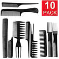 10 combs in different shapes - Set - Professional comb set, black