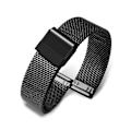 Miniatyrbild 2 av 3: Klockarmband mesh - Svart eller Silver 14 mm Silver Silver