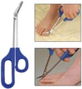 Long Handle Toenail Clippers - Nail Scissors - Perfect for Thick Nails and Easy to Reach - 21 cm - Blue