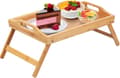 Bed Tray Folding Table with Handle Sofa Breakfast Tray for Eating Painting Plates Bamboo Dining Table Tabletop Snack Tray