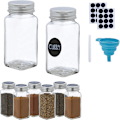 Miniatyrbild 1 av 6: Spice jars set of 8, sprinkler insert, glass spice jars, 120 ml, including labels, pen and funnel,