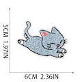 Miniatyrbild 5 av 5: 18 stycken tecknade katt-strykjärnsbroderade märken för sömnad