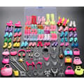 1 set med 30 cm Barbie-dockkläder, väskor, kläder, accessoarer,,A