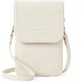 Miniatyrbild 1 av 5: Vegan Läder Liten Crossbody Väska för Kvinnor Designer Mobilväska Plånböcker Justerbar Rem white