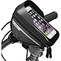 Miniatyrbillede 4 af 5: Cykeltelefonpose Rammepose, Vandtæt Cykeltelefonholder MTB Rammepose Styrtaske Touchskærm til Smartphone Under 6,5 Tommer (Sort), Fontainebl