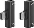2-delt adapter, 2-i-1-konverter, aluminium USB-C hurtiglading