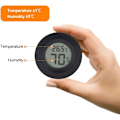 Miniatyrbillede 4 af 5: 1 stk sort rund indbygget elektronisk digital temperatur- og