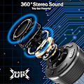 Miniatyrbillede 2 af 5: Bærbar Bluetooth-bruserboks, Mini Bluetooth 5.1 bærbar vandtæt IPX7-højttaler, 360° Stereo HD Bluetooth-radio, indbygget mikrofon, 6 timers afspilning