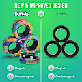 Pikkukuva 4 / 5: Fidget-lelut aikuisille - Magneettiset fidget-renkaat - Pyöritä, yhdistä ja leiki - Koukuttava fidget-lelu pojille ja tytöille