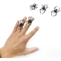 Miniatyrbillede 3 af 4: 20 stk. Simulerede edderkoppe ringe plastik sorte edderkoppe ringe sjov