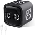 Cube Time Timer, Pomodoro Roterande Timer, 5/10/30/60 Minuter och Digital Timer, Timer för Barn med Vibration, Justerbar, A