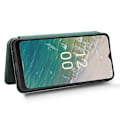 Miniatyrbild 3 av 5: För Nokia C32 PU Läder Kolfiber Textur Skydd Fodral Kort Hållare Ställ Green