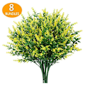 Miniatyrbild 1 av 2: 8 Paket Konstgjorda Utomhusblommor Buskar UV-Resistenta
