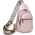 Miniatyrbild 1 av 5: Bröstväska för kvinnor Sling Bag Liten Axelväska Dagsryggsäck Gitarrrem Plånbok PU-Läder Satchel Axelväska Stor Slingryggsäck