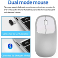 Miniatyrbillede 1 af 5: 1 stk Genopladelig Dobbelttilstand 2.4G Bluetooth Trådløs Mus